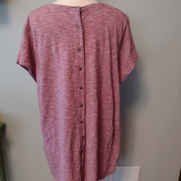 Ruff Hewn V-Neck Back Button Short Sleeve Top Size 1X - Picture 4 of 6